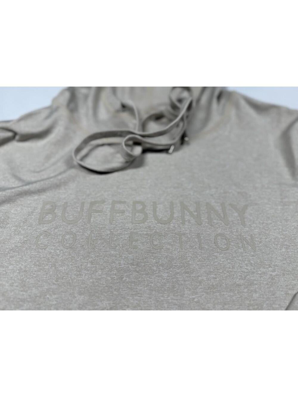 Buff Bunny XL Cream Logo Cropped Hoodie Women's Workout Yoga Fitness Y2K NWOT - Picture 3 of 8